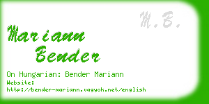 mariann bender business card